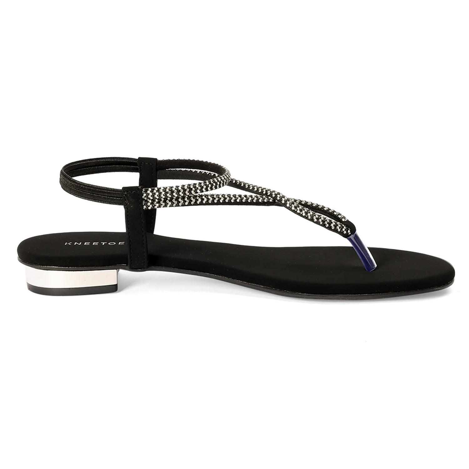 Elara - Black Thong Sandals