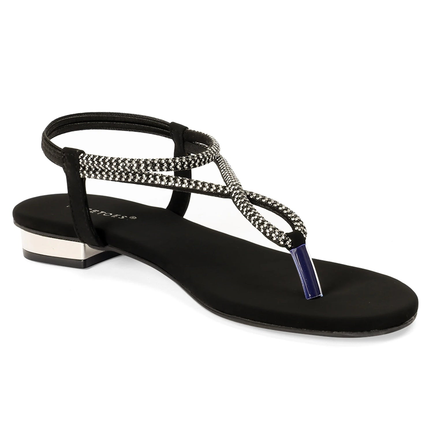 Elara - Black Thong Sandals