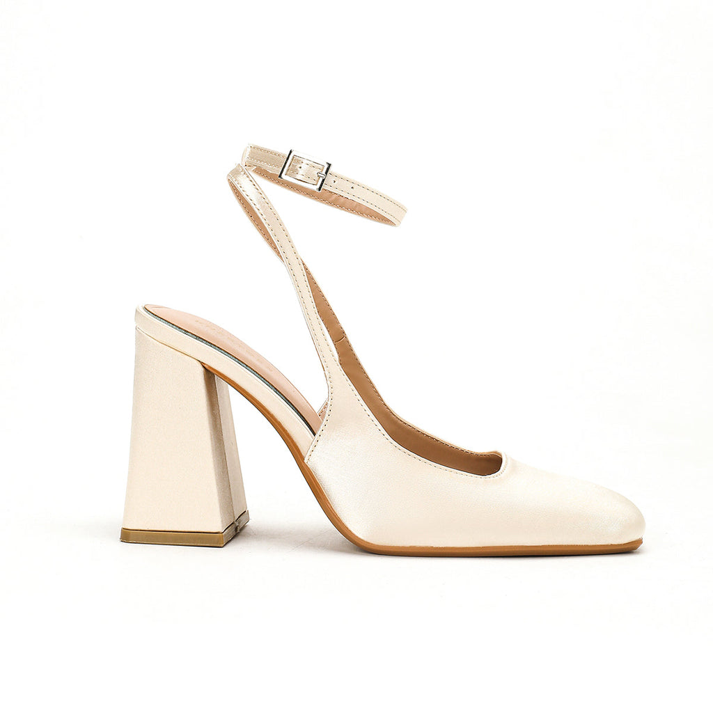 Madison -Ivory Block Heels