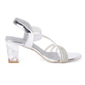 Lumina - Silver Block Heels