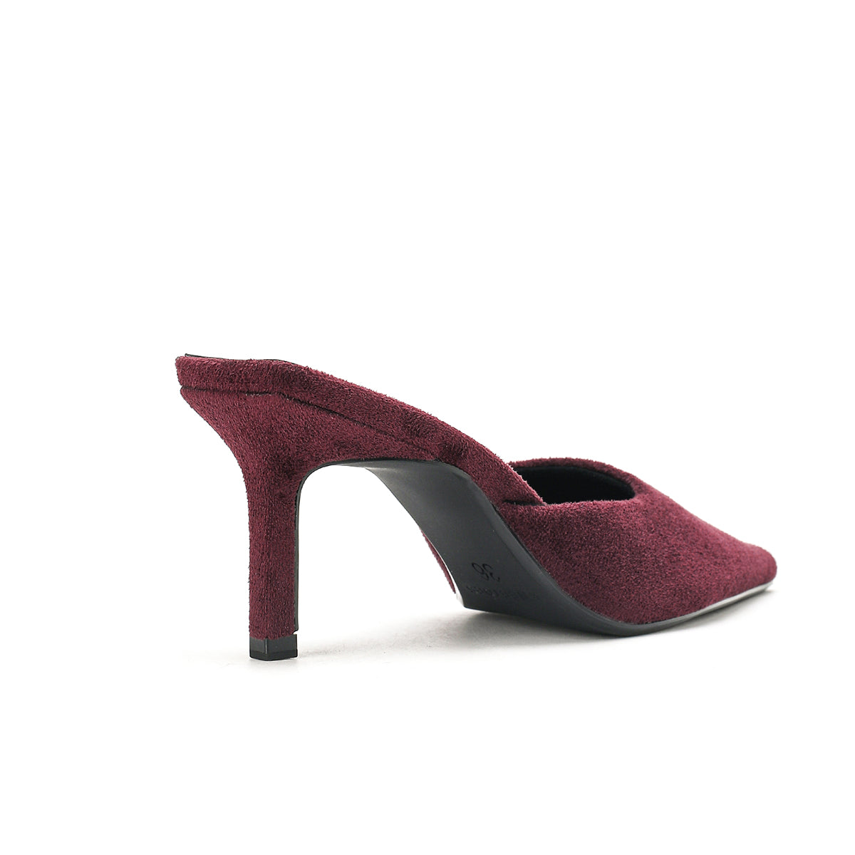 Luna - Maroon Velvet Mules
