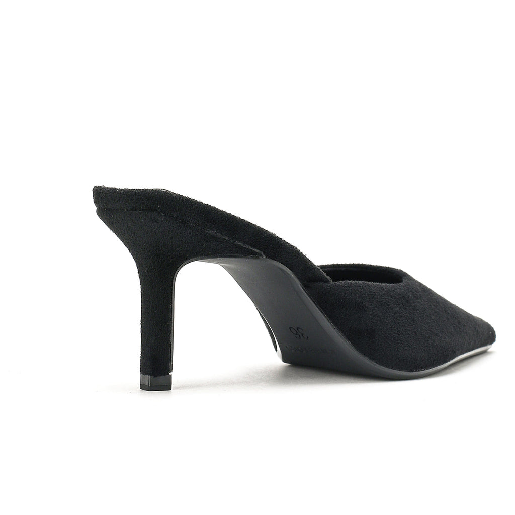 Luna - Black Velvet Mules