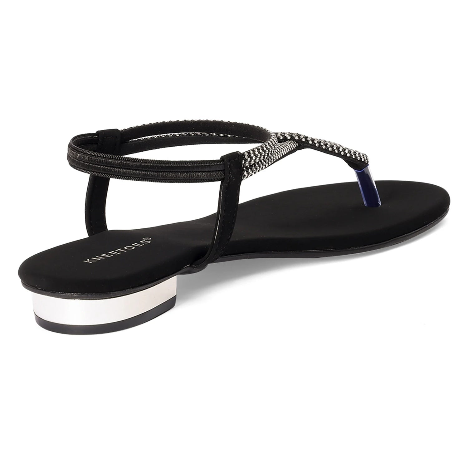 Elara - Black Thong Sandals