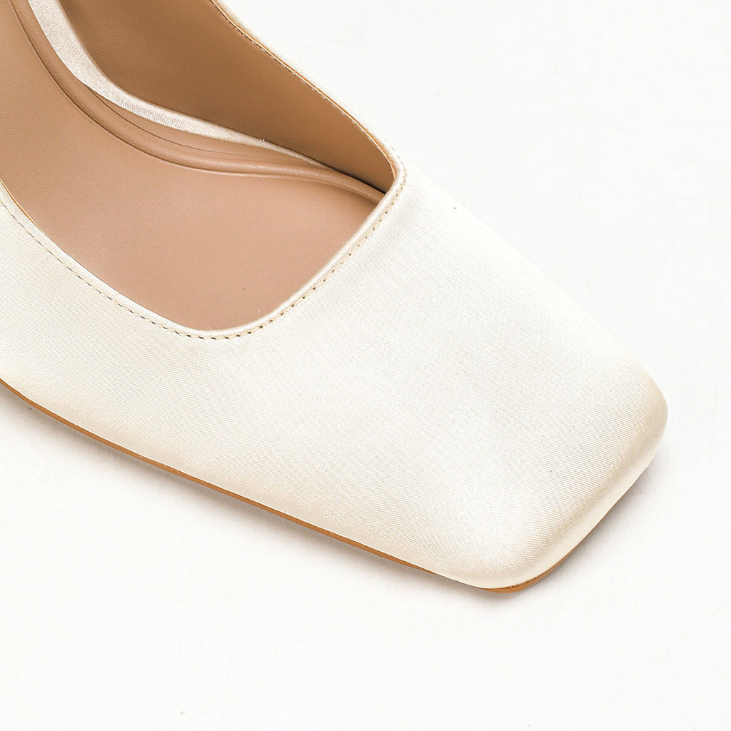 Madison -Ivory Block Heels