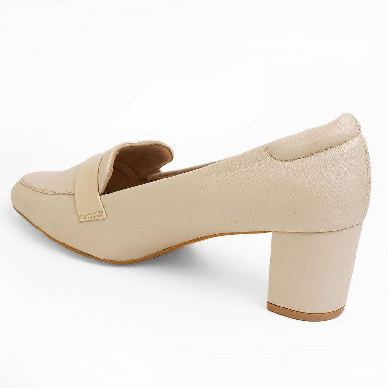Virelia- Beige Block Heels