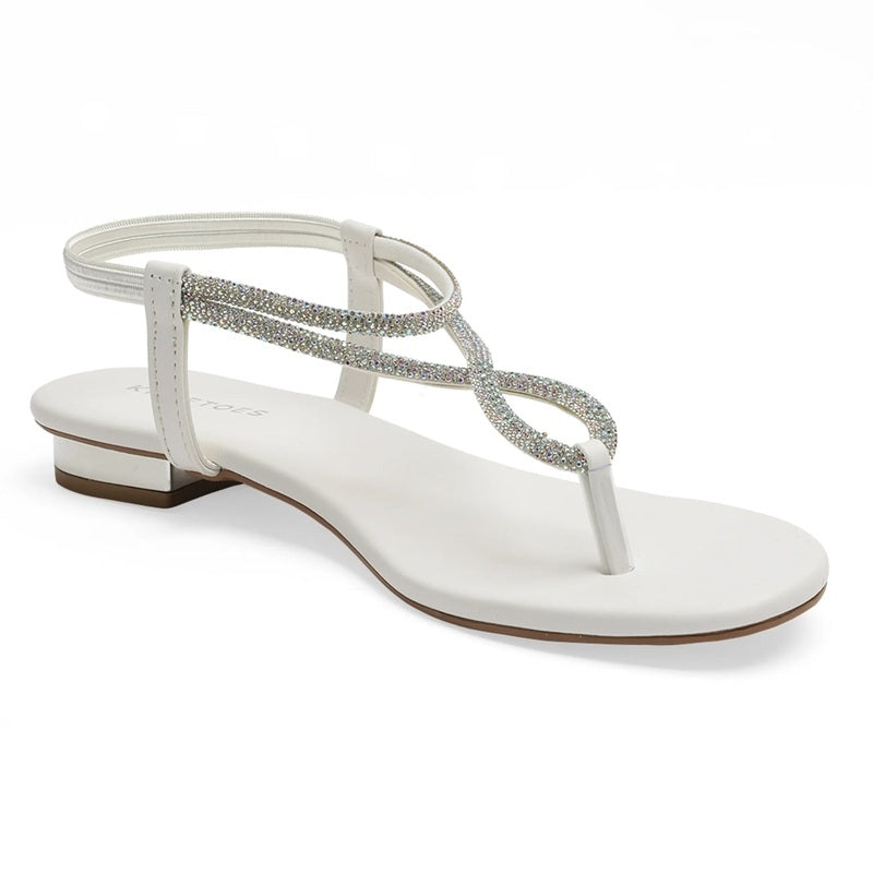 Elara - White Thong Sandals