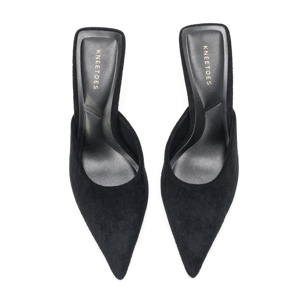 Luna - Black Velvet Mules