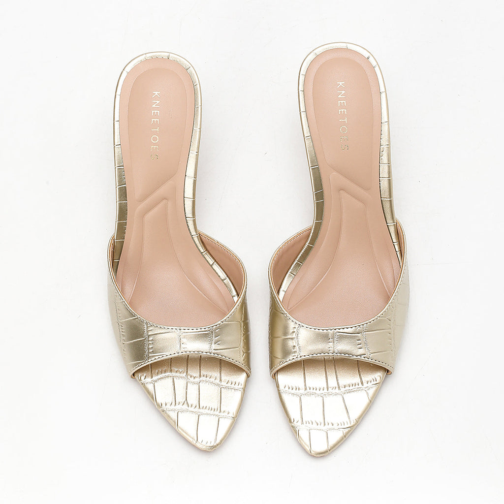Orlina - Gold Kitten Heels