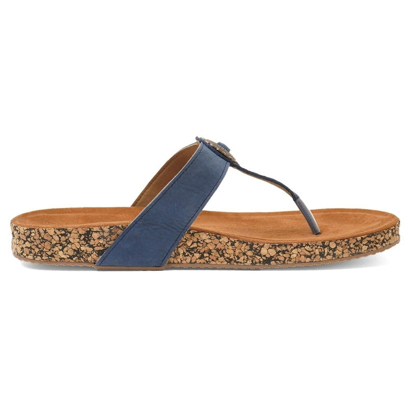 Delia - Blue Cork Sandals