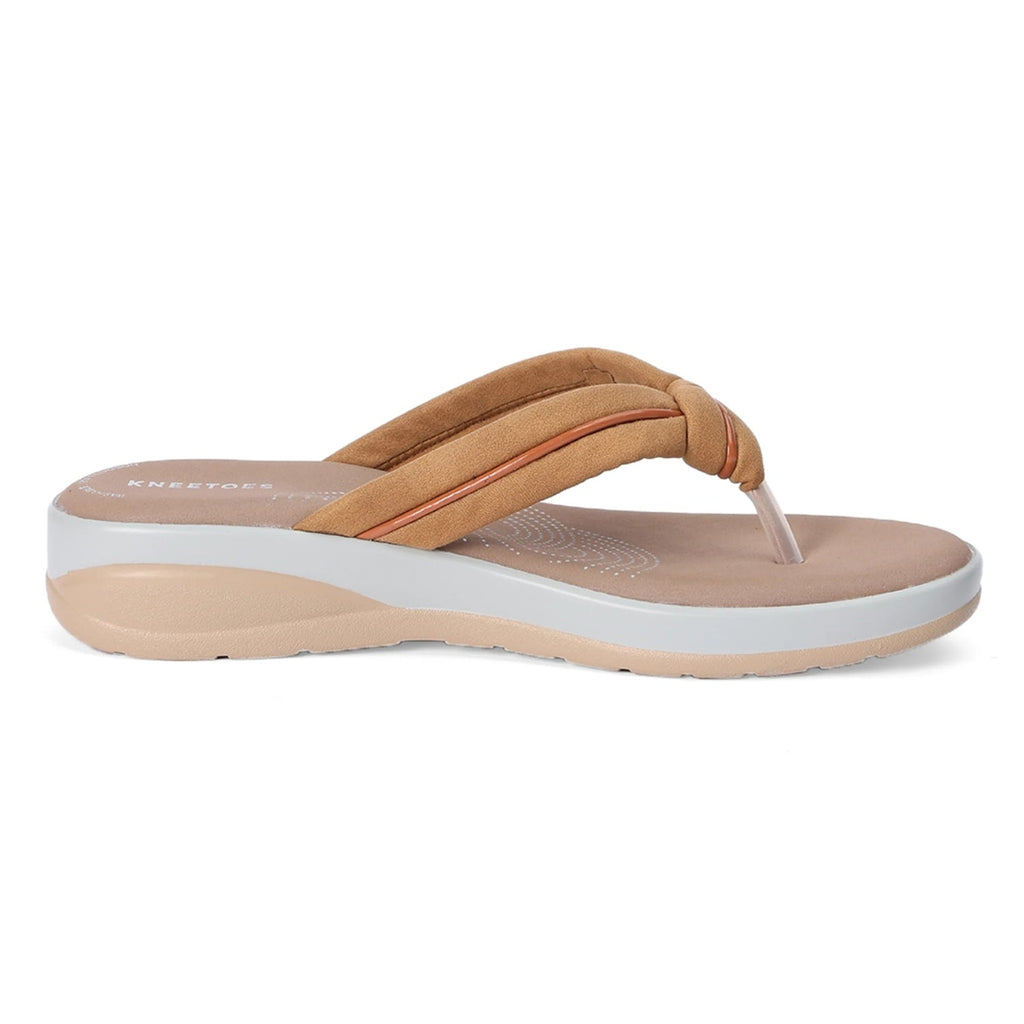 Elara - Beige Thong Wedges