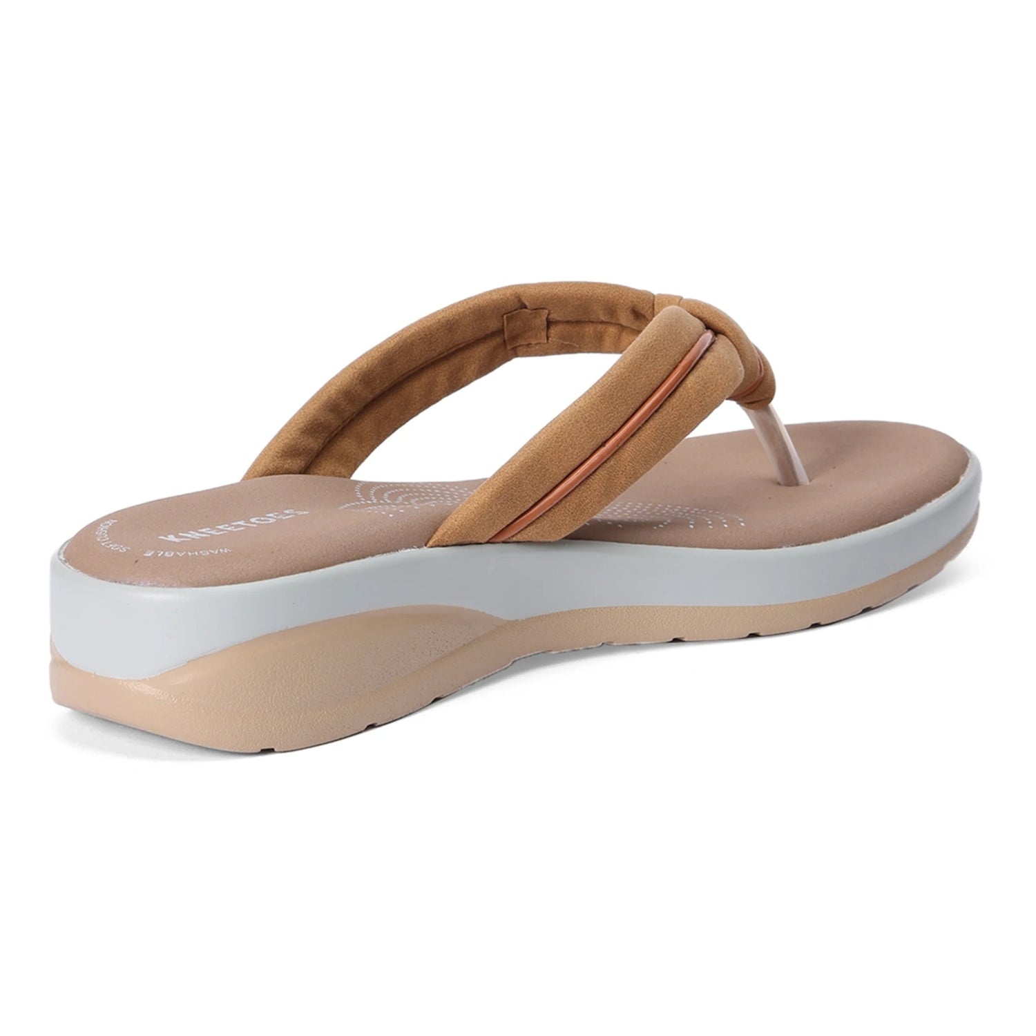 Elara - Beige Thong Wedges